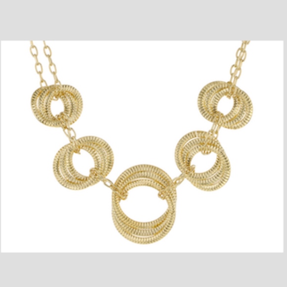 Beautiful bold Graduated Interlocking Circles Necklace Fine 18K/Bro - Picture 3 of 5